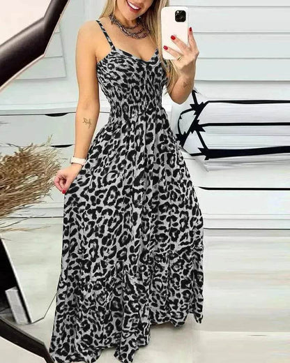 V-neck Brace Dress High Waist Temperament