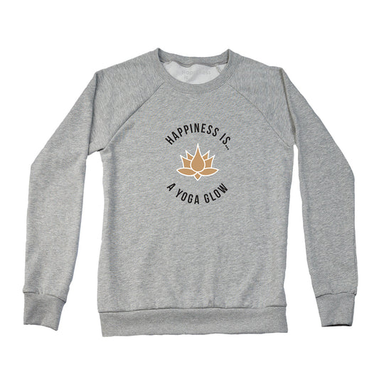 Sweat-shirt ras du cou de yoga Glow pour femme, gris chiné
