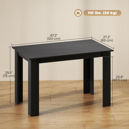 Spencer 47" Dining Table for 4-6 People-Black