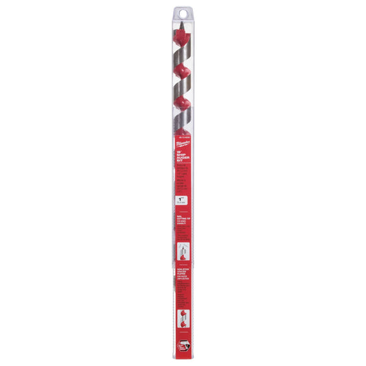 Ship Auger Drill Bit, 1" Diameter, 15" Flute, 7/16" Hex Shank