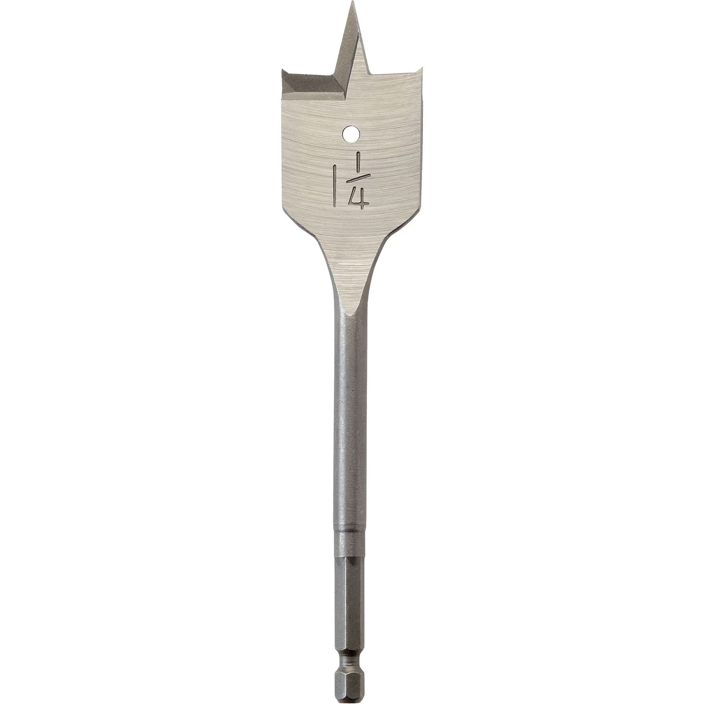 Flat Boring Bit, 1-1/4" Diameter, 1/4" Hex Shank, 6" Length