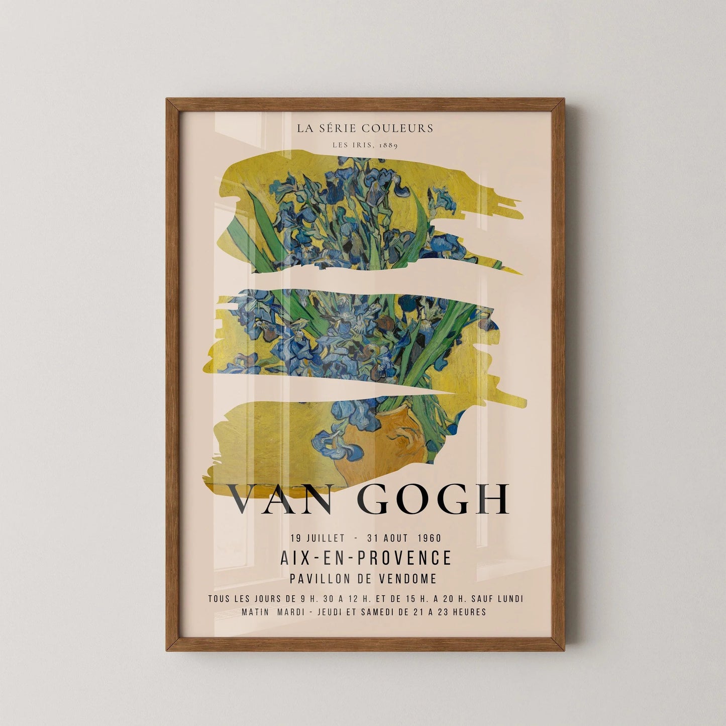 Van Gogh Irises Exhibition Poster: Fine Art Giclee Print