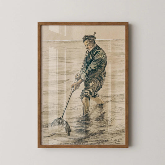 Vincent Van Gogh - The Shell Fisherman | Vintage Sketch Art (available handframed or unframed)