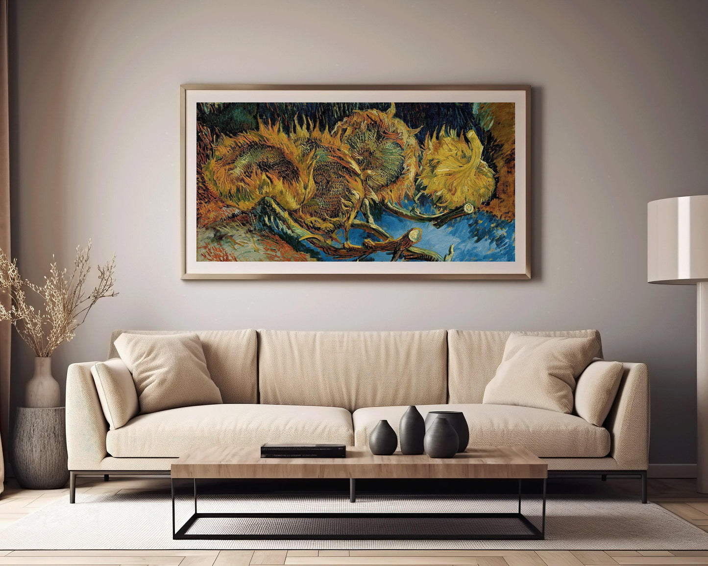 Impression panoramique Tournesols de Van Gogh : Art impressionniste vintage (2x1)