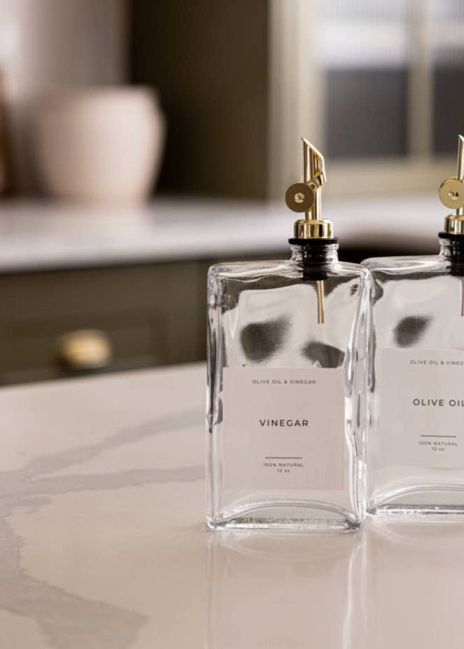 Vinegar Rectangle Glass Dispenser Bottle
