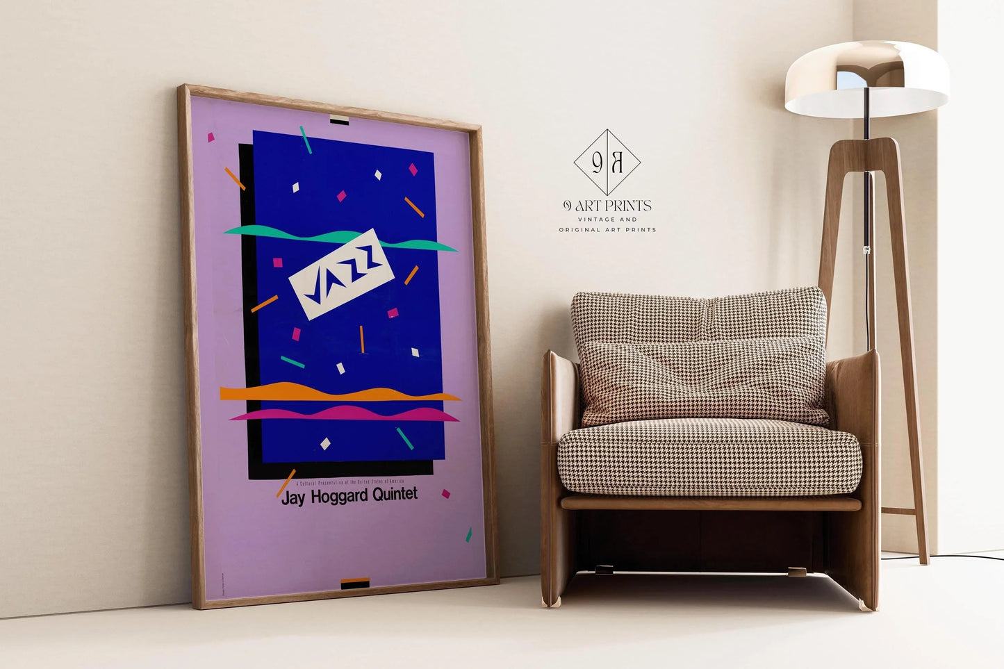 Affiche musicale rétro style années 80 - Jazz (USIA/Jay Hoggard Quintet) | Disponible encadrée ou non encadrée
