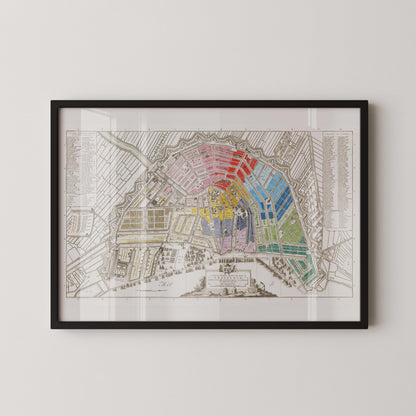 Vintage Amsterdam Map Print (available handframed or unframed)