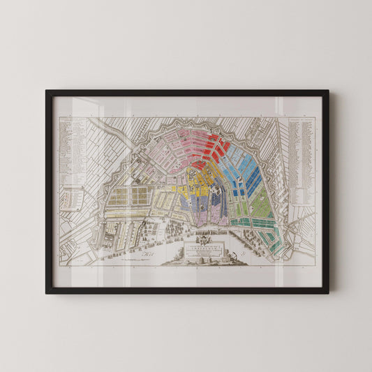 Vintage Amsterdam Map Print (available handframed or unframed)