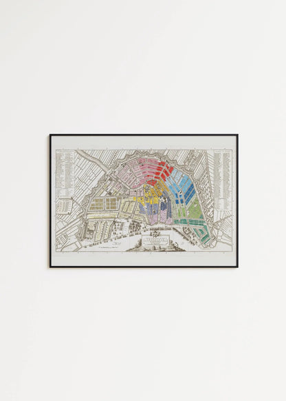 Vintage Amsterdam Map Print (available handframed or unframed)
