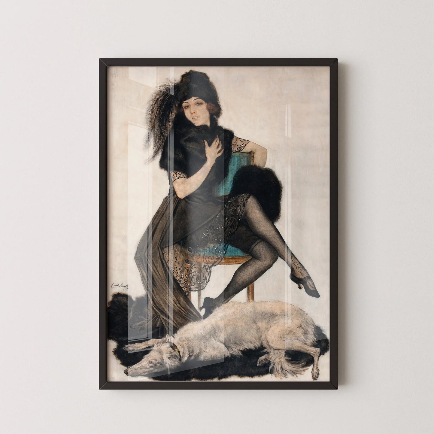 1920s Glamour Print: Carl Link, Fur and Lace Elegance