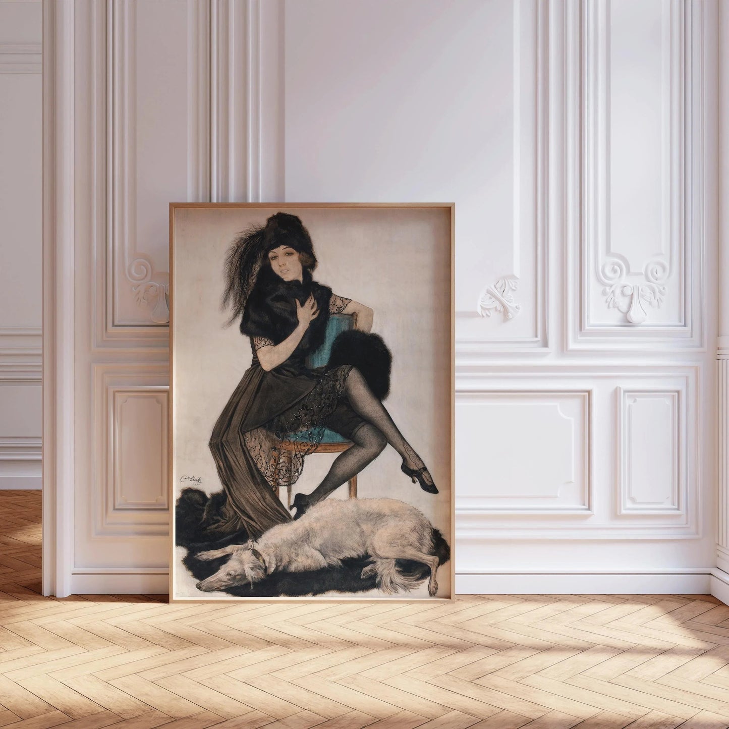 1920s Glamour Print: Carl Link, Fur and Lace Elegance