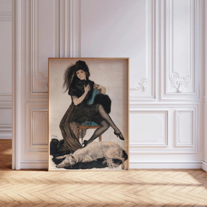1920s Glamour Print: Carl Link, Fur and Lace Elegance