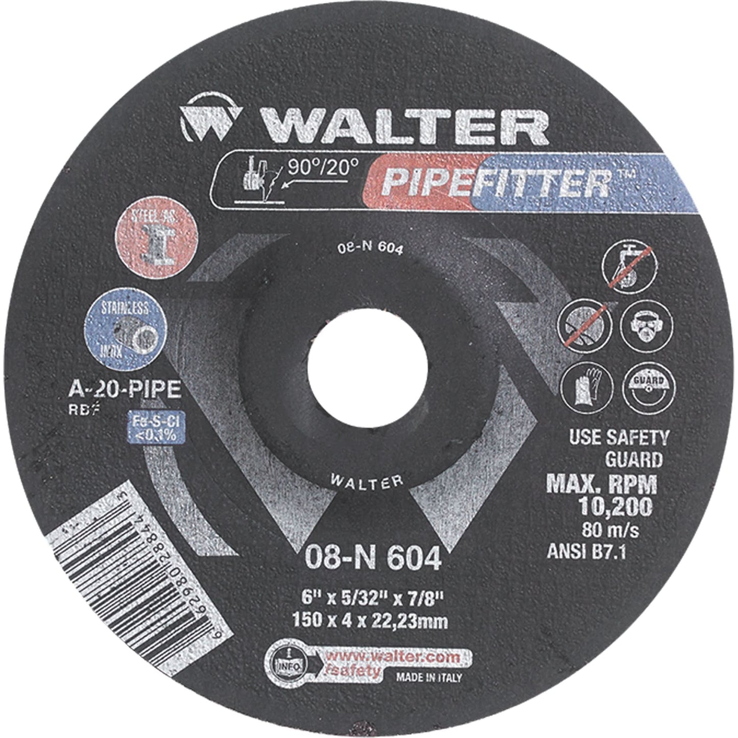 PIPEFITTER™ Grinding Wheel, 5" x 5/32", 7/8" Arbor, Type 27