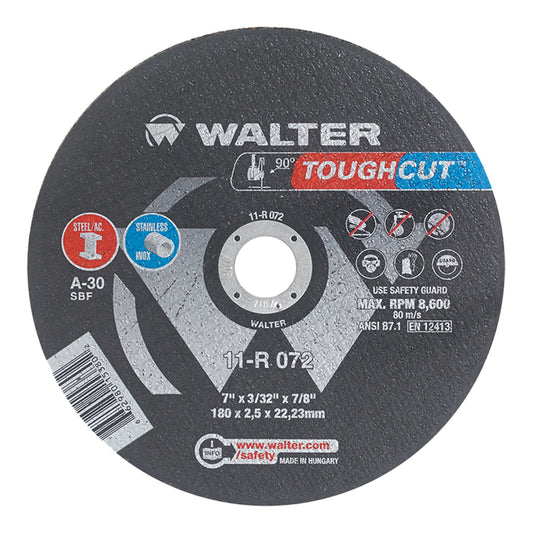 Disque à tronçonner renforcé Toughcut™, 7" x 3/32", alésage 7/8", type 1, oxyde d'aluminium, 8600 tr/min