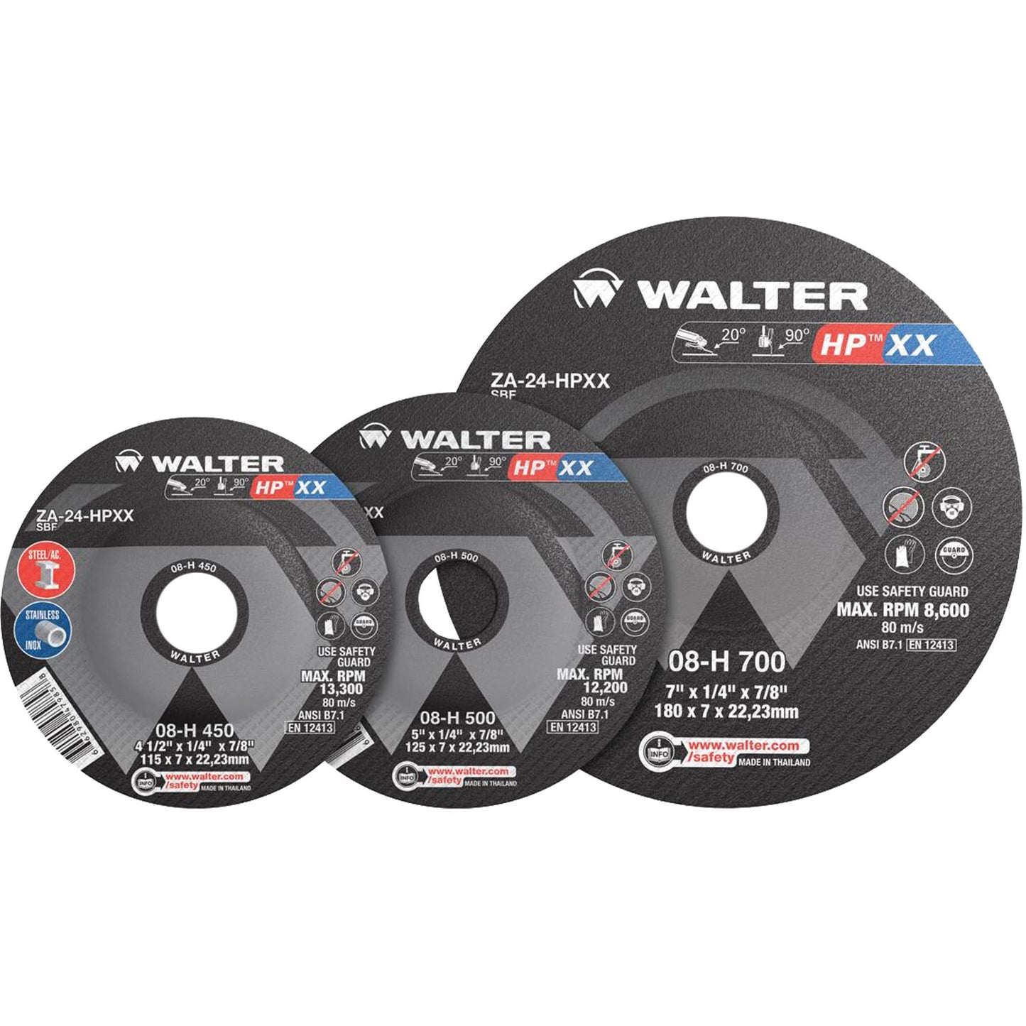 HP XX™ Grinding Wheel, 5" x 1/4", 7/8" Arbor, Type 27S