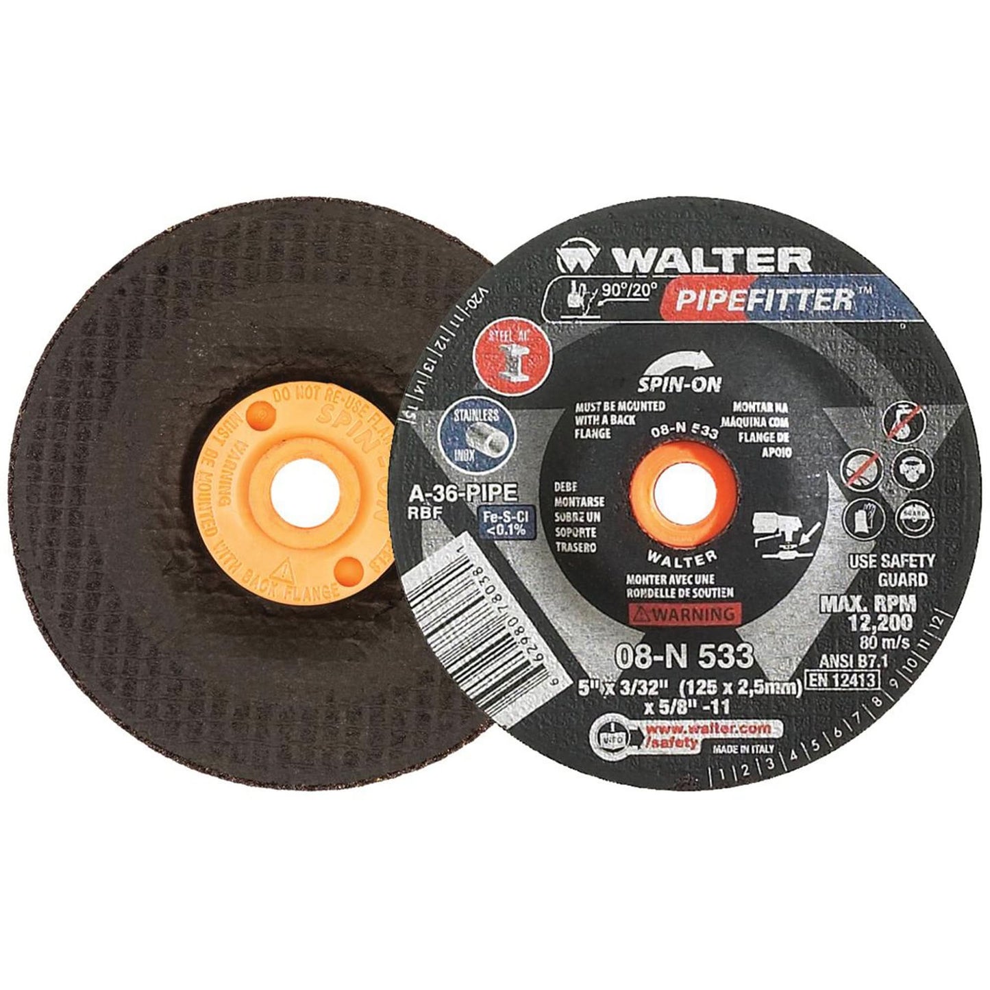 PIPEFITTER™ Grinding Wheel, 5" x 3/32", 5/8"-11 Arbor, Aluminum Oxide, Type 27