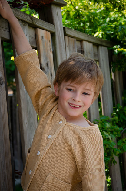 The Comfy Organic Cotton Cardigan - SANDSTONE
