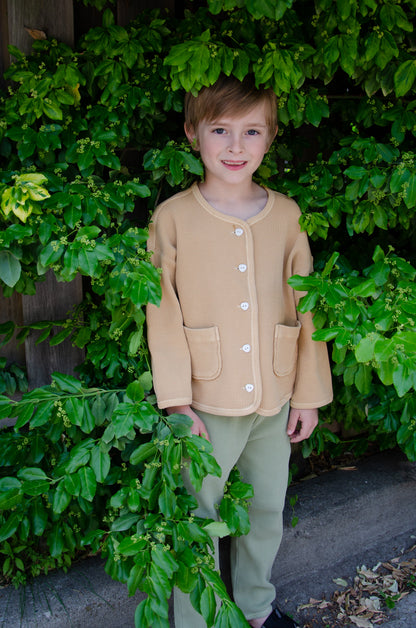The Comfy Organic Cotton Cardigan - SANDSTONE