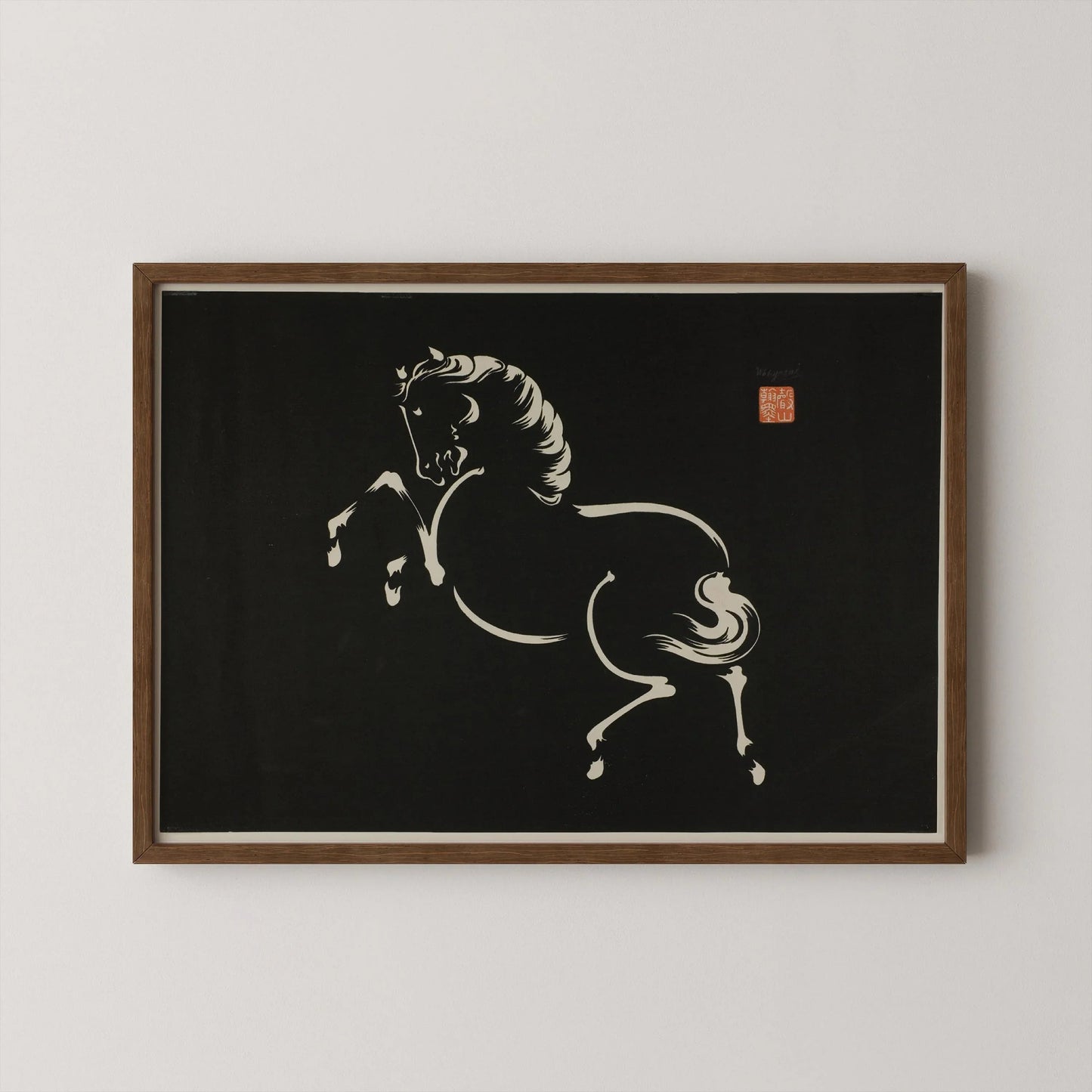 Vintage Japanese Horse Art Print: Wakyosai Giclee Fine Art