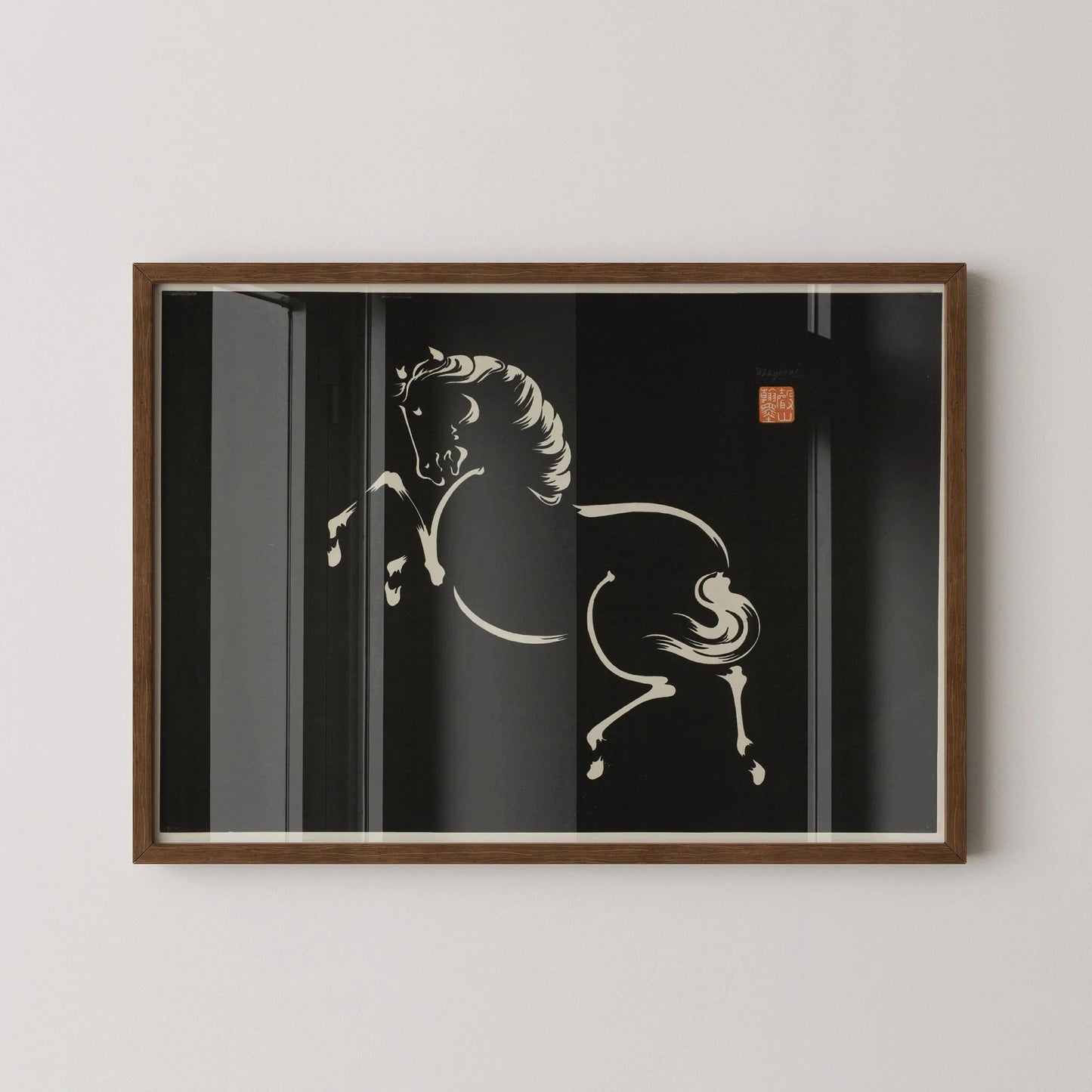 Vintage Japanese Horse Art Print: Wakyosai Giclee Fine Art