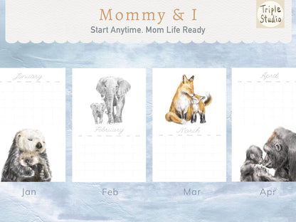 DATELESS Extra Large Wall Calendar with Magnetic Poster Hanger - BABY & MOM