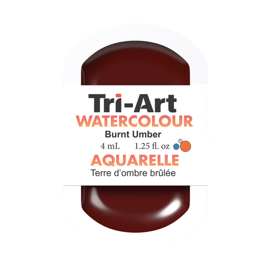 Tri-Art Water Colour Pans - Burnt Umber - 4 mL