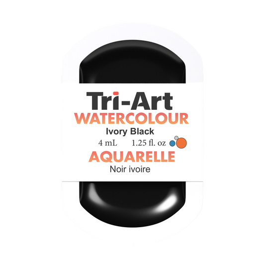 Tri-Art Water Colour Pans - Ivory Black - 4 mL