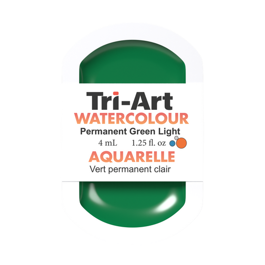 Tri-Art Water Colour Pans - Permanent Green Light - 4 mL