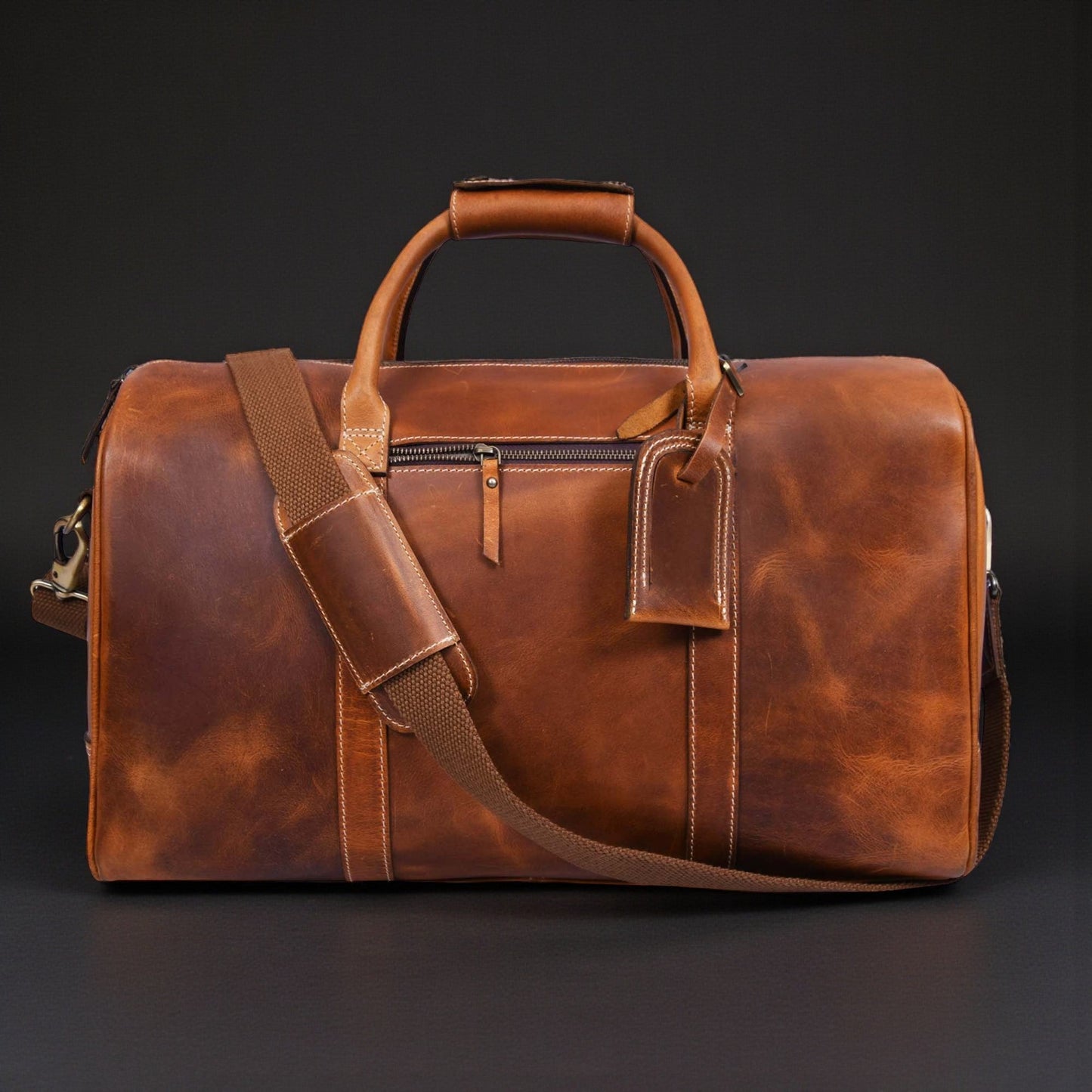 Le sac de voyage Wayfarer - Sac de sport classique en cuir pleine fleur couleur cognac