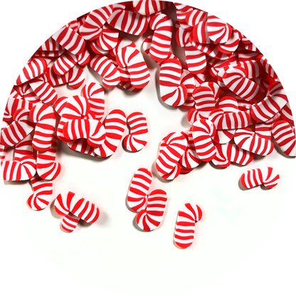 Red Candy canes Fimo Slices