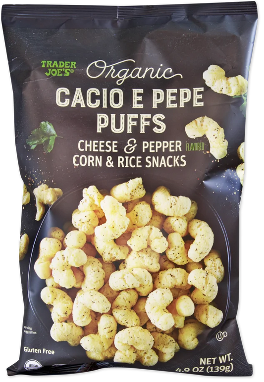 Cheetos Bio Cacio e Pepe de Trader Joe's, 139g