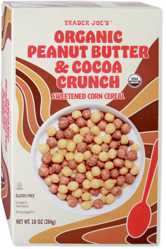 Céréales de maïs sucrées biologiques au beurre de cacahuète et au cacao croustillant Trader Joe's, 284g