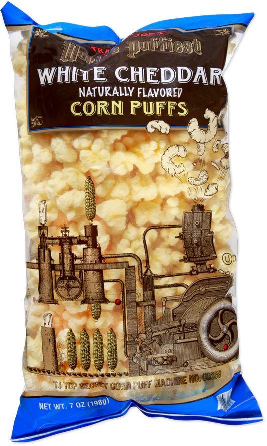 Trader Joe's World's Puffiest Corn Puffs, White Cheddar, 198g