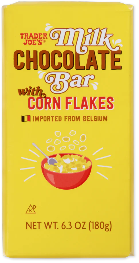Barre de chocolat au lait aux flocons de maïs Trader Joe's, 180 g