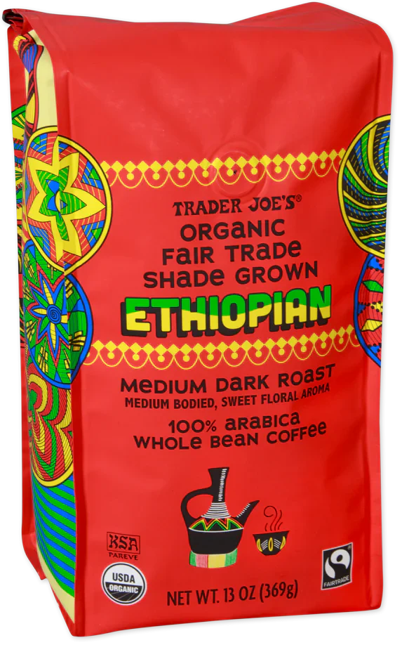 Café Éthiopien Biologique Équitable Cultivé à l'Ombre Trader Joe's, 369g