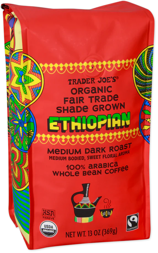Café Éthiopien Biologique Équitable Cultivé à l'Ombre Trader Joe's, 369g