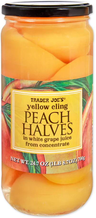 Moitiés de pêches jaunes au sirop de Trader Joe's, 700g