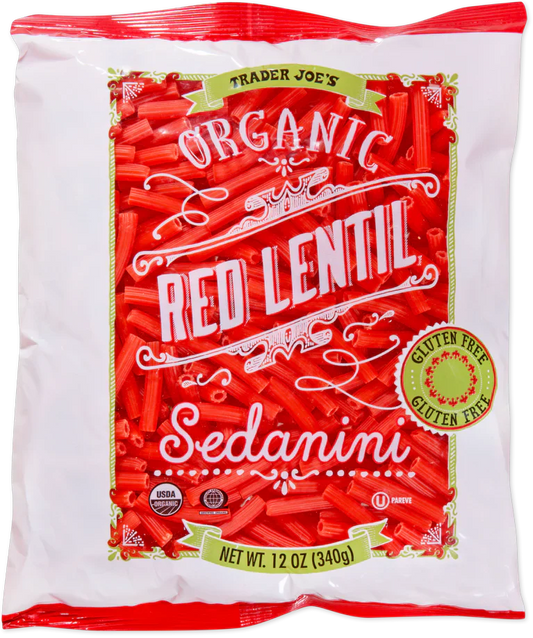 Trader Joe's Sedanini de lentilles corail bio, 340 g