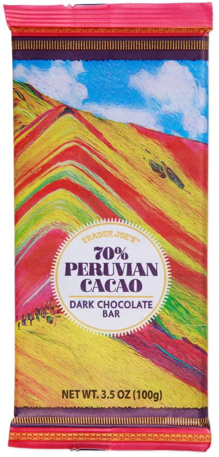 Chocolat noir 70% cacao péruvien Trader Joe's, 100g