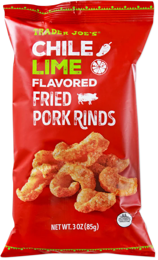Couenne de porc frite au piment et au citron vert de Trader Joe's, 85 g