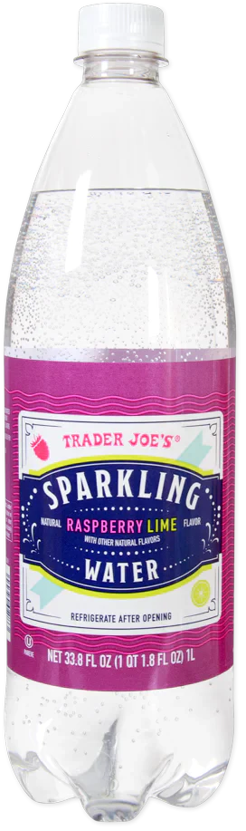 Eau pétillante Trader Joe's, framboise et citron vert, 1 L