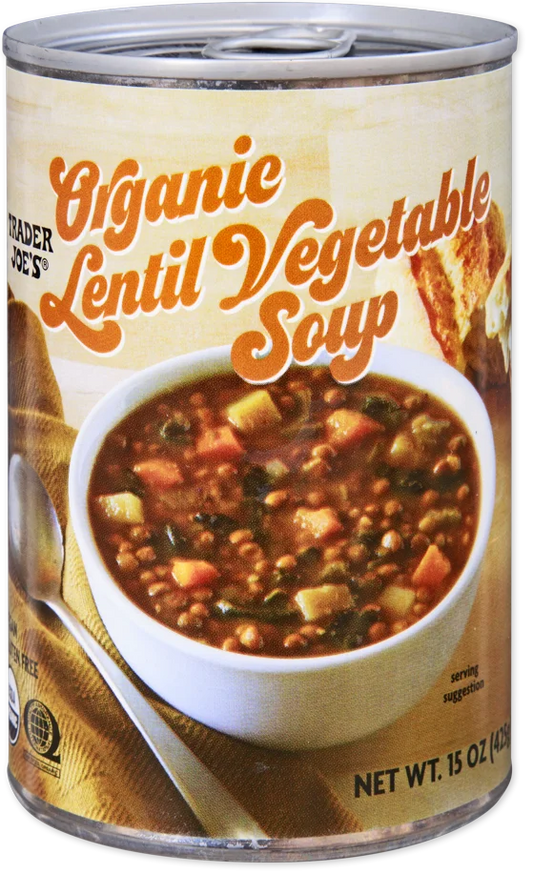 Soupe biologique aux lentilles et aux légumes Trader Joe's, 425 g