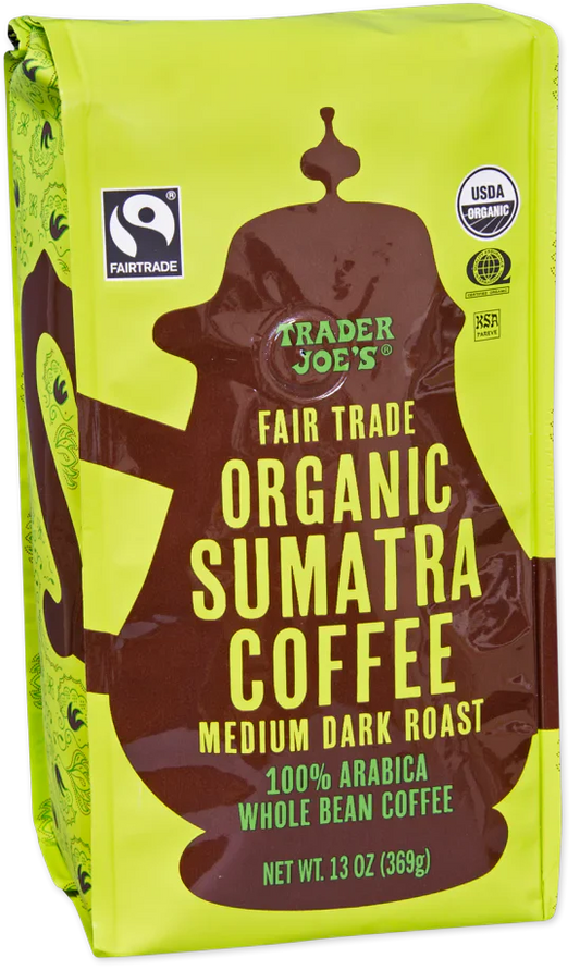 Café de Sumatra biologique équitable, Trader Joe's, 369g
