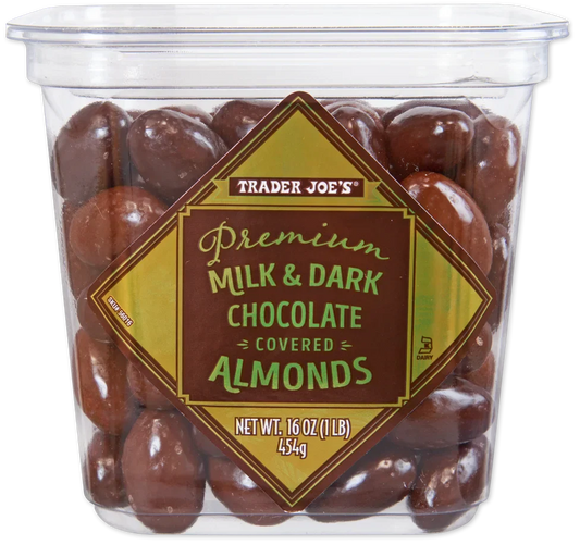 Amandes enrobées de chocolat noir et au lait de qualité supérieure Trader Joe's, 454g