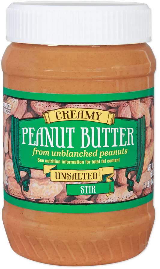 Beurre de cacahuètes crémeux Trader Joe's, sans sel, 454 g