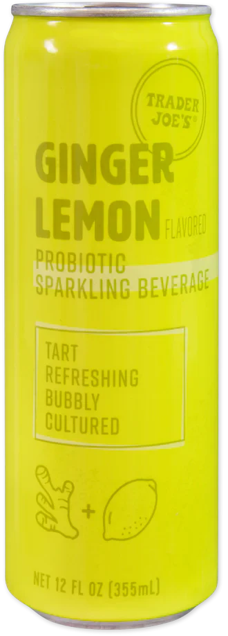 Boisson pétillante probiotique Trader Joe's, citron gingembre, 355 ml
