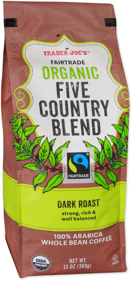 Mélange de cinq cafés équitables et biologiques Trader Joe's, 369 g