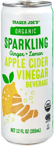 Boisson pétillante biologique au vinaigre de cidre, gingembre et citron de Trader Joe's, 355 mL