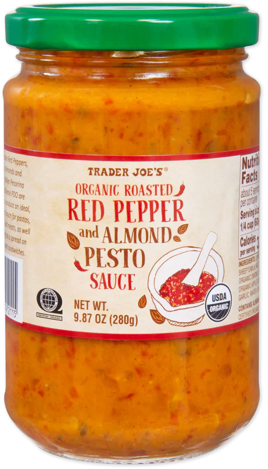 Sauce Pesto Bio aux Poivrons Rouges Grillés et Amandes Trader Joe's, 280 g