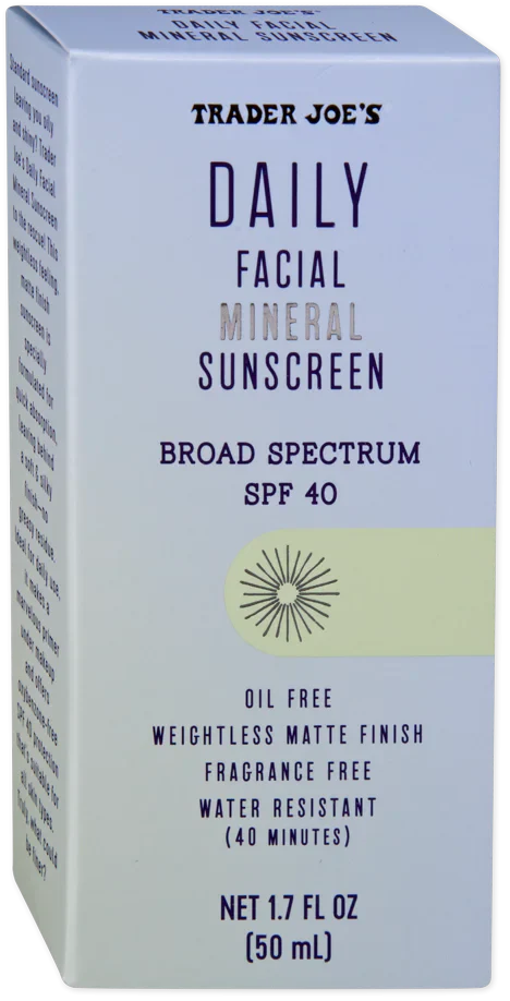 Écran Solaire Minéral Quotidien pour le Visage SPF 40 Trader Joe's, 50 ml